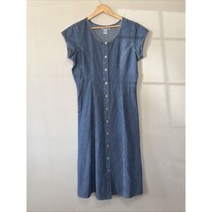 VTG 90's Sophia Rose Denim Midi Dress Size 12 Nostalgic Read Description